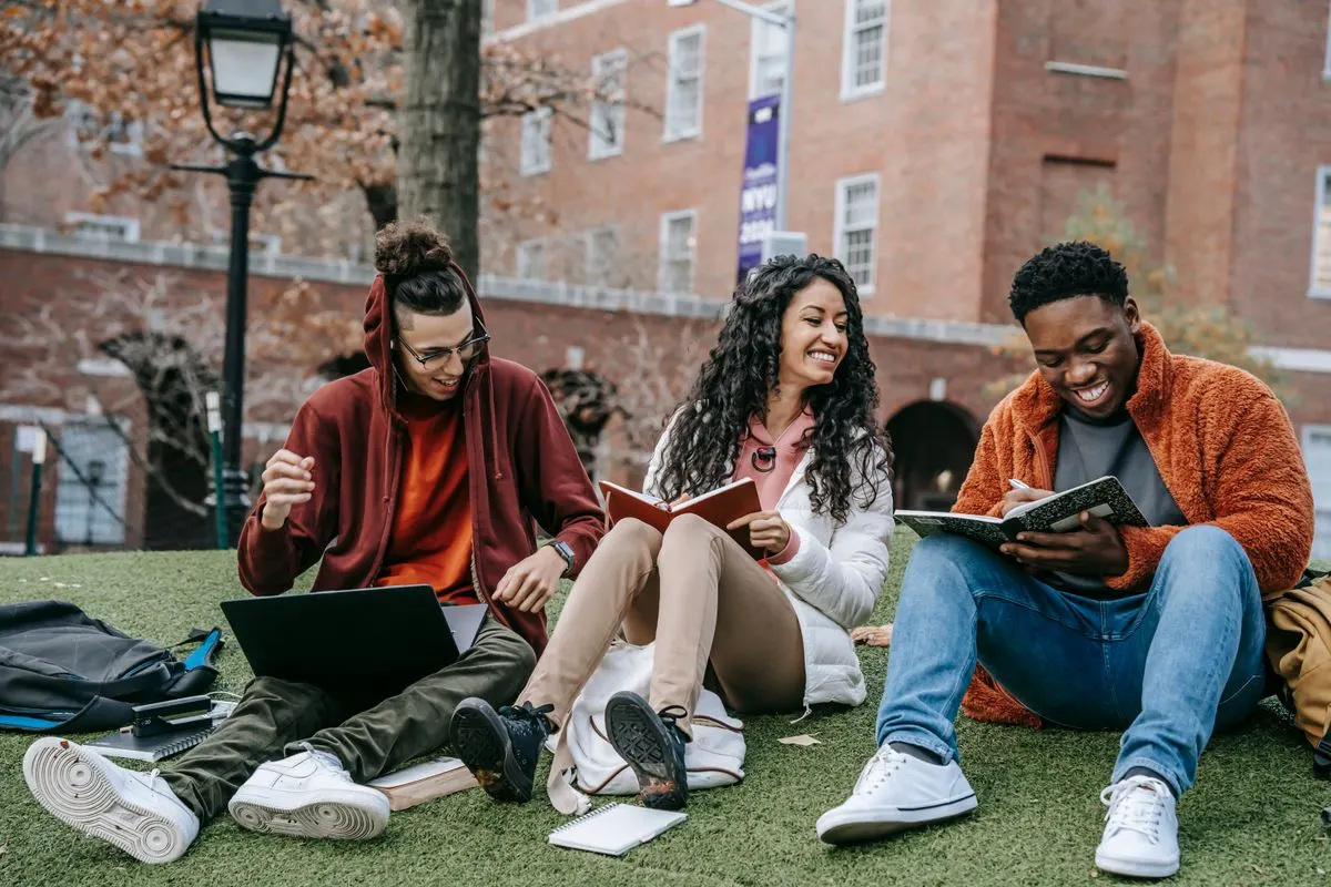 Students studying together
